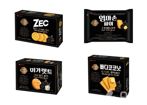 롯데웰푸드 ‘고메 갈릭 비스킷’ 시리즈 제품별 대표 이미지 모음. (제공=롯데웰푸드)©열린뉴스통신ONA