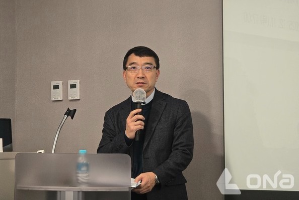 제주관광 수도권 기자 설명회에 참가한 협회 문명호 마케팅실장.©열린뉴스통신ONA 최선혜 기자