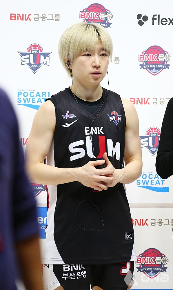 BNK 안혜지가 수훈 인터뷰를 하고 있다.©열린뉴스통신ONA