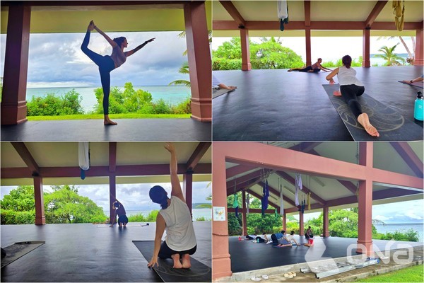 바다를 바라보며 진행되는 요가 프로그램.©열린뉴스통신ONA