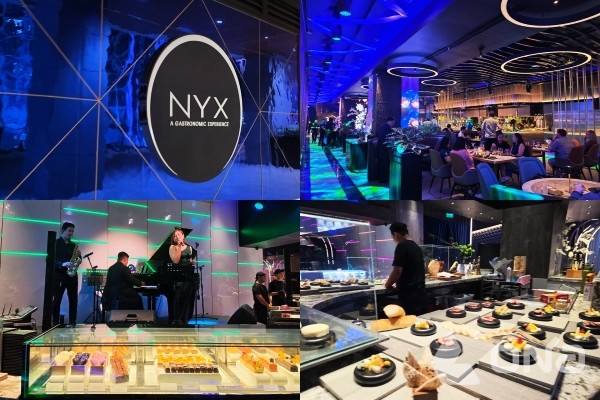 ‘NYX’ 전경. 밤하늘을 연상시키는 조명과 라이브 음악, 오픈 키친과 ‘알라카르트(À la carte)식 뷔페'로 운영되고 있다.(사진=열린뉴스통신 최지혜 기자)