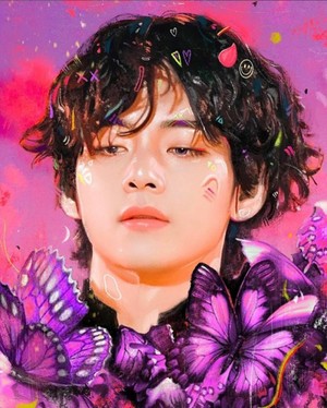화가 킬드런 작품 속 아름다운 방탄소년단 뷔, 'Vutterfly'